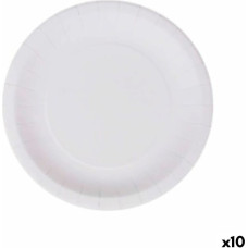 Plate set Algon Disposable White Cardboard 20 cm (10 Units)