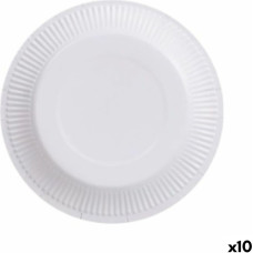 Plate set Algon Disposable White Cardboard 18 cm (10 Units)