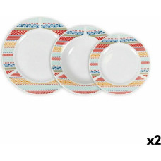 Dinnerware Set La Mediterránea Palma Circular 18 Pieces (2 Units)