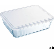 Rectangular Lunchbox with Lid Pyrex Cook & Freeze 19 x 14 x 5 cm 800 ml Transparent Silicone Glass (6 Units)