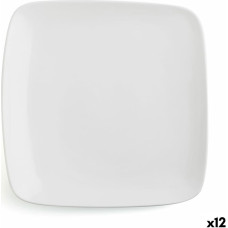 Flat plate Ariane Vital Squared Ceramic White (27 x 21 cm) (12 Units)