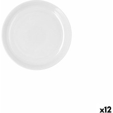 Flat plate Ariane Artisan Ceramic White Ø 21 cm (12 Units)