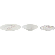 Dinnerware Set Home ESPRIT White Green Pink Porcelain 18 Pieces 27 x 27 x 2 cm