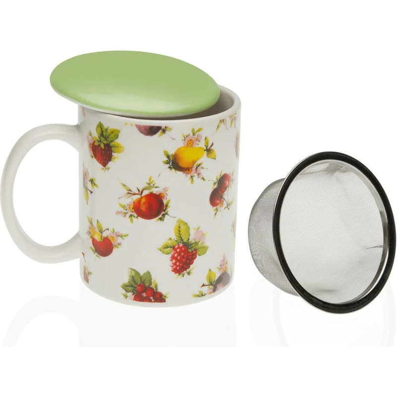 Cup with Tea Filter Versa Fruits Stoneware