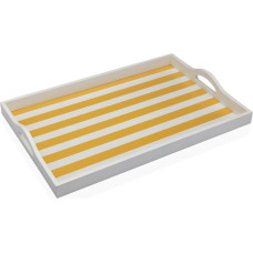 Tray Versa Yellow MDF Wood 30 x 5 x 45 cm Stripes