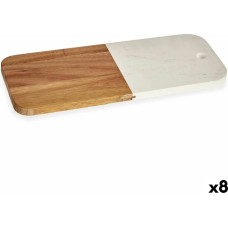 Cutting board White Marble Acacia 18 x 1,5 x 38 cm (8 Units)