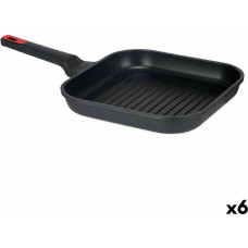 Grill pan with stripes 28 x 28 cm Aluminium (6 Units)