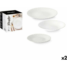 Dinnerware Set White Glass (2 Units) 18 Pieces