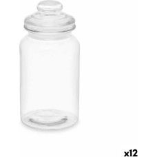 Jar Transparent Glass 1,2 L (12 Units) With lid