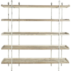 Shelves DKD Home Decor White Natural Metal Fir Fir wood 40 % Metal 190 x 40 x 200 cm