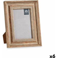 Photo frame Crystal Wood Brown Bronze Plastic (16,5 x 2 x 21 cm) (6 Units)