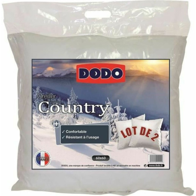 Pillow DODO Country White 60 x 60 cm (2 Units)