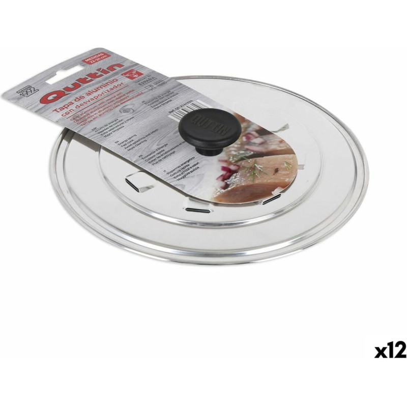 Frying Pan Lid Quttin Ø 24 cm Silver Aluminium (12 Units)