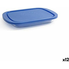 Lunch box Borgonovo Igloo Blue Rectangular 800 ml 26 x 18,5 x 3,4 cm (12 Units) (26 x 18,5 x 3,4 cm)