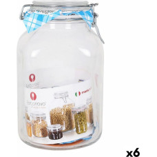 Glass Jar Borgonovo 33216 Hermetic Transparent 3,1 L 13 x 13 x 24 cm (6 Units)