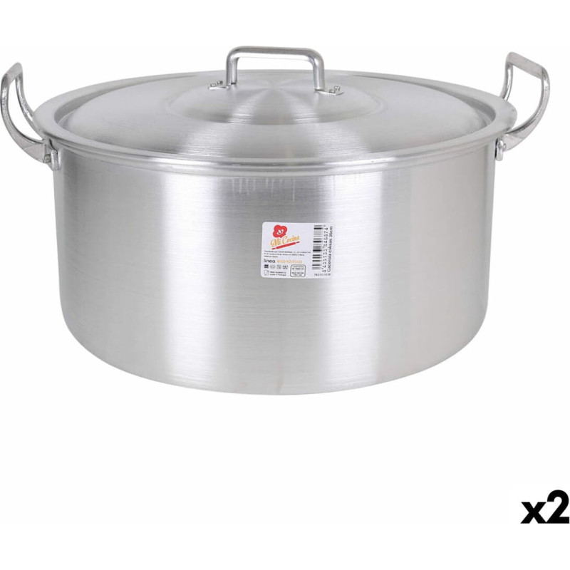 Casserole with lid Aluminium 44 x 39 x 21 cm (2 Units)