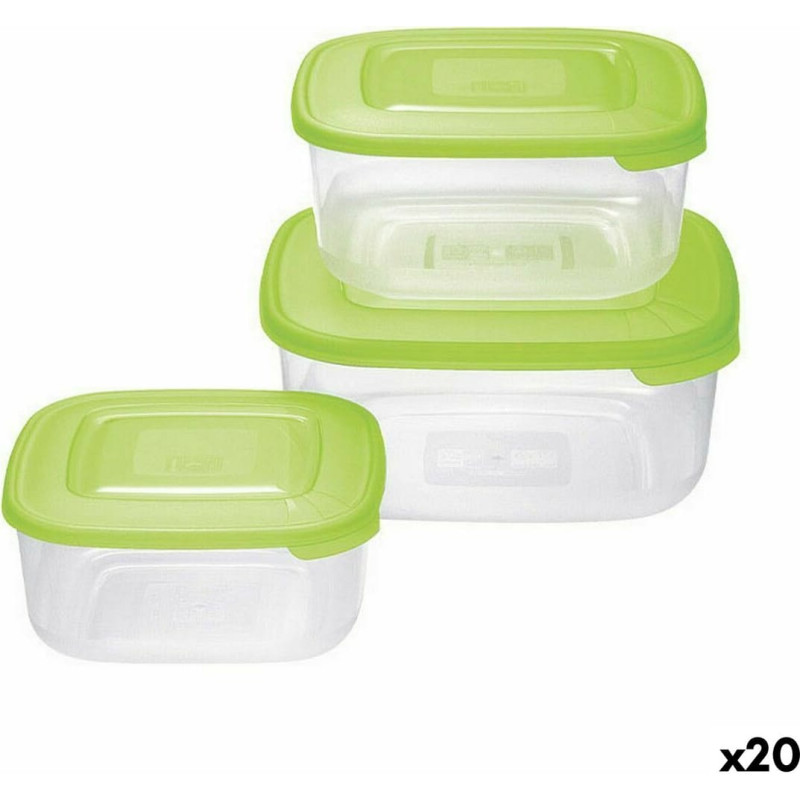 Set of lunch boxes Tontarelli Family Squared 3 Pieces (20 Units)