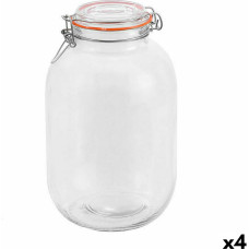 Jar La Mediterránea Hermetic Glass 4,2 L (4 Units)