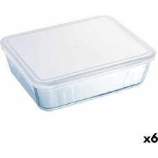 Taisnstūra Pusdienu kastīte ar Vāku Pyrex Cook & Freeze 22,5 x 17,5 x 6,5 cm 1,5 L Caurspīdīgs Silikona Stikls (6 gb.)