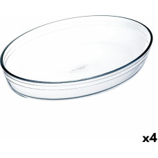 Oven Dish Ô Cuisine Ocuisine Vidrio Transparent Glass Oval 30 x 21 x 7 cm (4 Units)