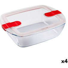 Hermetic Lunch Box Pyrex Cook & Heat 2,5 L Transparent Glass (4 Units)