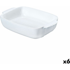 Serving Platter Pyrex Signature White Ceramic Rectangular 25 x 19 x 7 cm (6 Units)