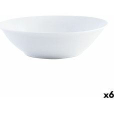 Salad Bowl Quid Basic Ceramic White (23 cm) (6 Units)