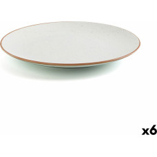 Flat plate Ariane Terra Ceramic Beige (24 cm) (6 Units)