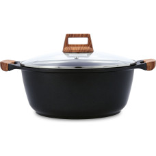 Casserole with lid Quid Karbon Cast aluminium Black 28 cm