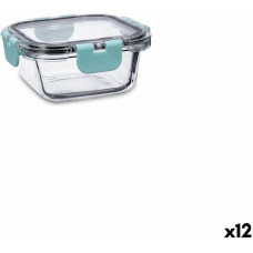 Hermetic Lunch Box Quid Purity Squared 310 ml Transparent Glass (12 Units)