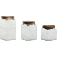 3 Tubs Home ESPRIT Natural Crystal Acacia 500 ml 750 ml 1 L 9,5 x 9,5 x 17,5 cm