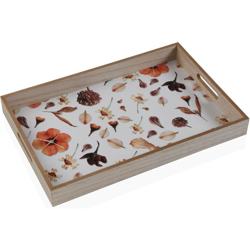 Tray Versa Flowers MDF Wood 30 x 5 x 45 cm