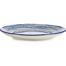 Plakans trauks Strīpas Zils Balts Porcelāns 24 x 2,8 x 24 cm