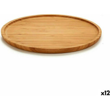 Snack tray Circular Brown Bamboo 30 x 1,5 x 30 cm (12 Units)