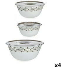 Set of bowls Stefanplast Tosca With lid Beige Plastic (4 Units)