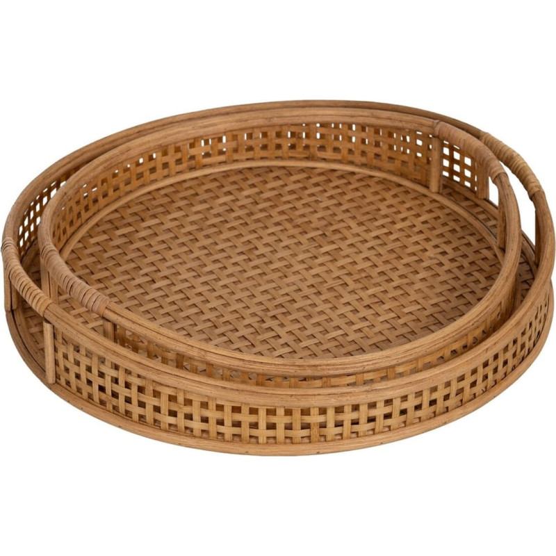 Tray Natural Bamboo 44,5 x 44,5 x 8,5 cm (2 Units)