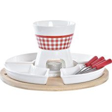 Fondue DKD Home Decor Red 26,5 x 26,5 x 1,5 cm (10 pcs)