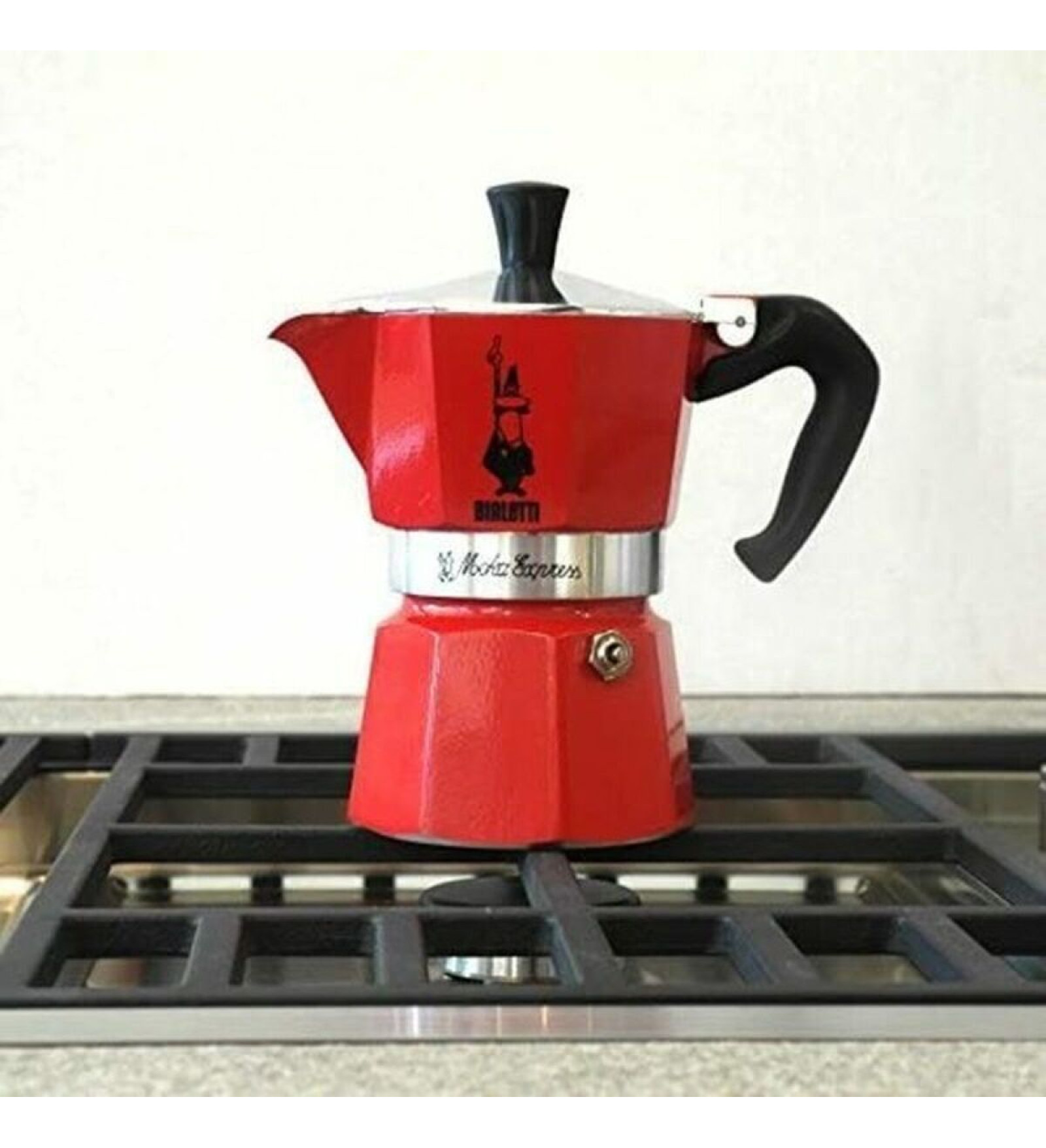 Italian Coffee Pot Bialetti Moka Red 3 Cups Metal Aluminium (3 Units)