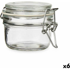 Jar Transparent Metal Glass Silicone 120 ml 11,3 x 7 x 8,3 cm (6 Units)