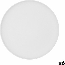 Flat Plate Bidasoa Fosil White Ceramic 26,5 x 26,4 x 2,3 cm (6 Units)