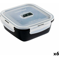 Hermetic Lunch Box Luminarc Pure Box Black 1,22 L Glass (6 Units)