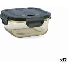 Hermetic Lunch Box Bidasoa Infinity Squared 520 ml Yellow Glass (12 Units)