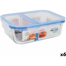 Hermetic Lunch Box Quttin 2 Compartments Rectangular 1,4 L (6 Units)