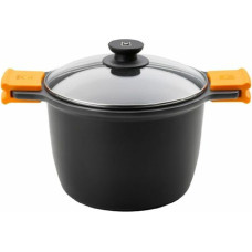 Pot with Glass Lid BRA A273907 Black Metal Aluminium Toughened aluminium Cast aluminium (1 Unit)