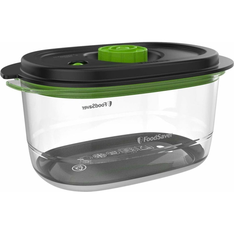 Lunch box Foodsaver FFC022X Black Transparent Plastic 1,2 L