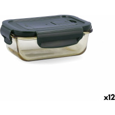 Hermetic Lunch Box Bidasoa Infinity Rectangular 370 ml Yellow Glass (12 Units)