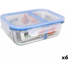 Hermetic Lunch Box Quttin 2 Compartments Rectangular 1 L (6 Units)