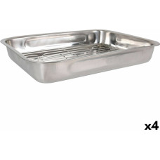 Baking tray Quttin Steel Silver Rectangular 43,4 x 31,2 cm (4 Units)