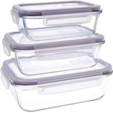 Set of lunch boxes Quid Frost (3 pcs) Transparent Glass 3 Pieces