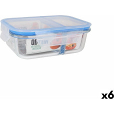 Hermetic Lunch Box Quttin 2 Compartments Rectangular 580 ml (6 Units)